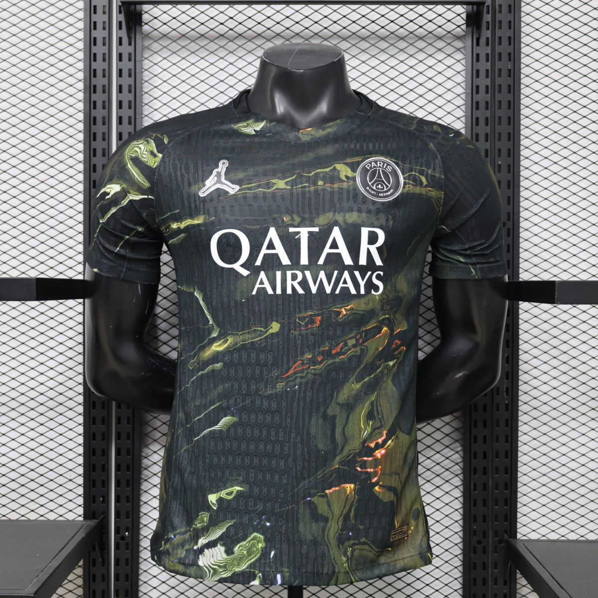 Camisola FC Paris Saint-Germain 2025-26 Alternativa Preta/Verde Versão Jogador