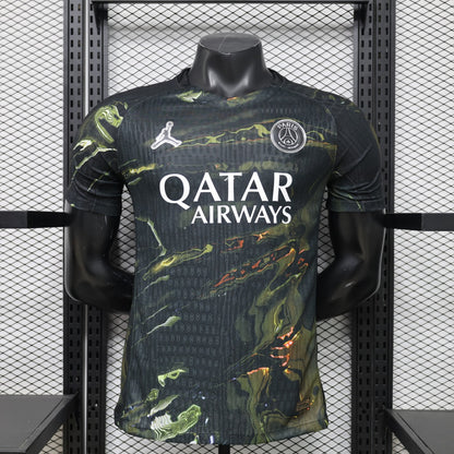 Camisola FC Paris Saint-Germain 2025-26 Alternativa Preta/Verde Versão Jogador