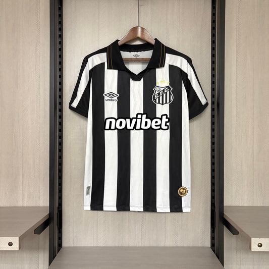 Camisola Santos FC 2026-27 Alternativa Preta/Branca Versão Adepto