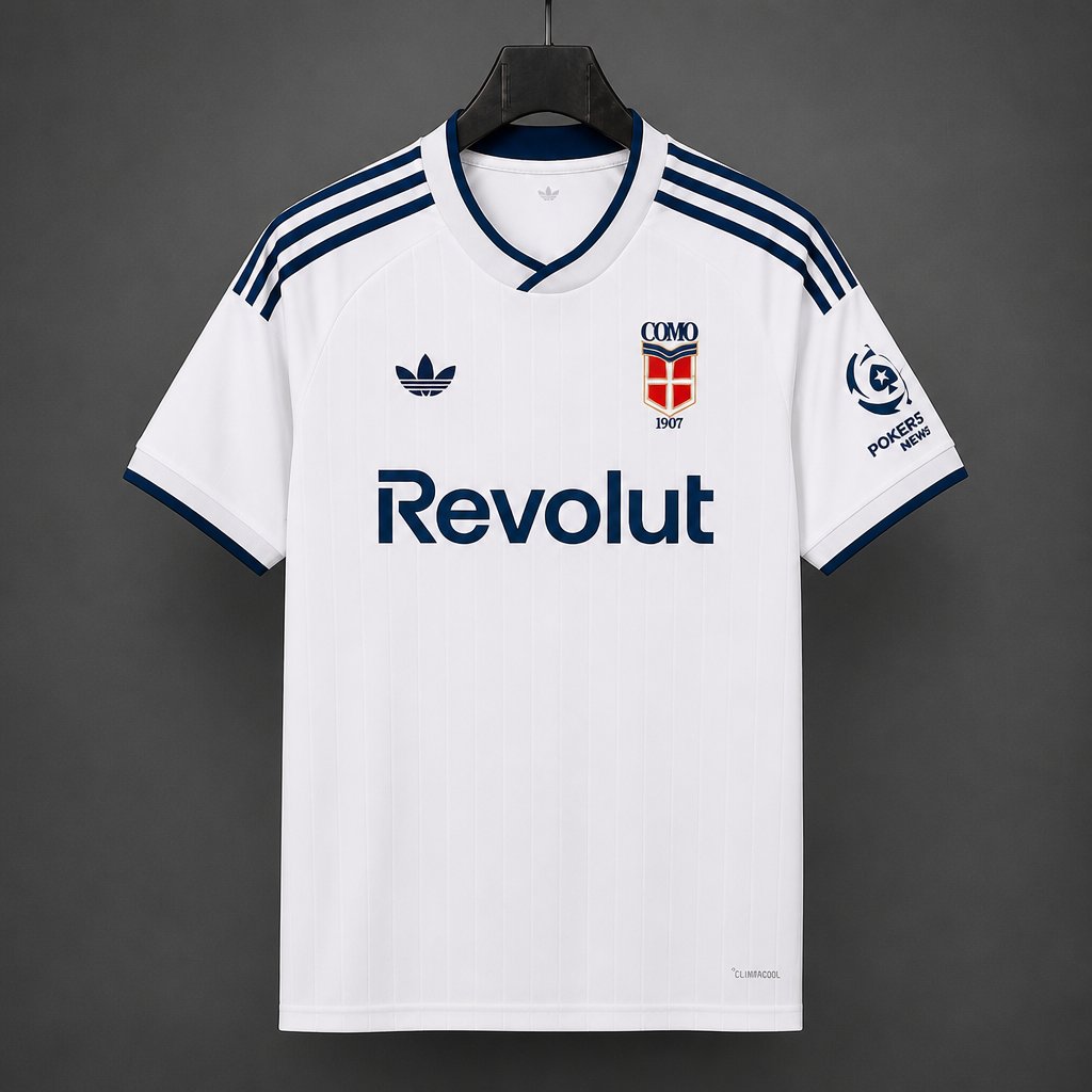 Camisola Como 1907 2026-27 Alternativa Branca Versão Adepto