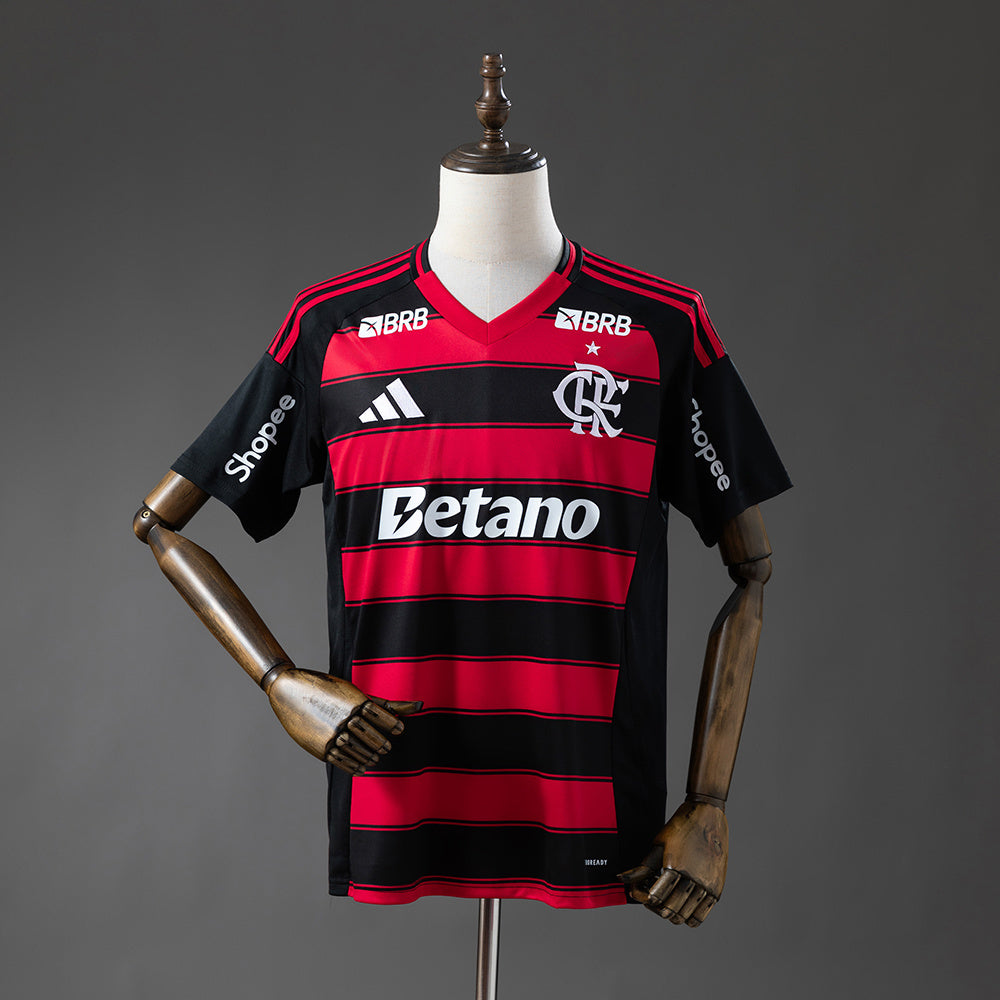 Camisola CR Flamengo 2025-26 Principal Versão Adepto Todos Patrocinadores
