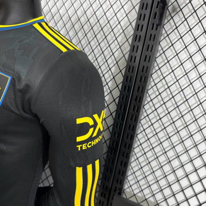 Camisola Manga Comprida M-United 2025-26 Alternativa Preta Versão Jogador