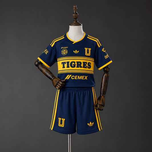 Kit Criança Tigres UANL 2026-27 Alternativo Azul