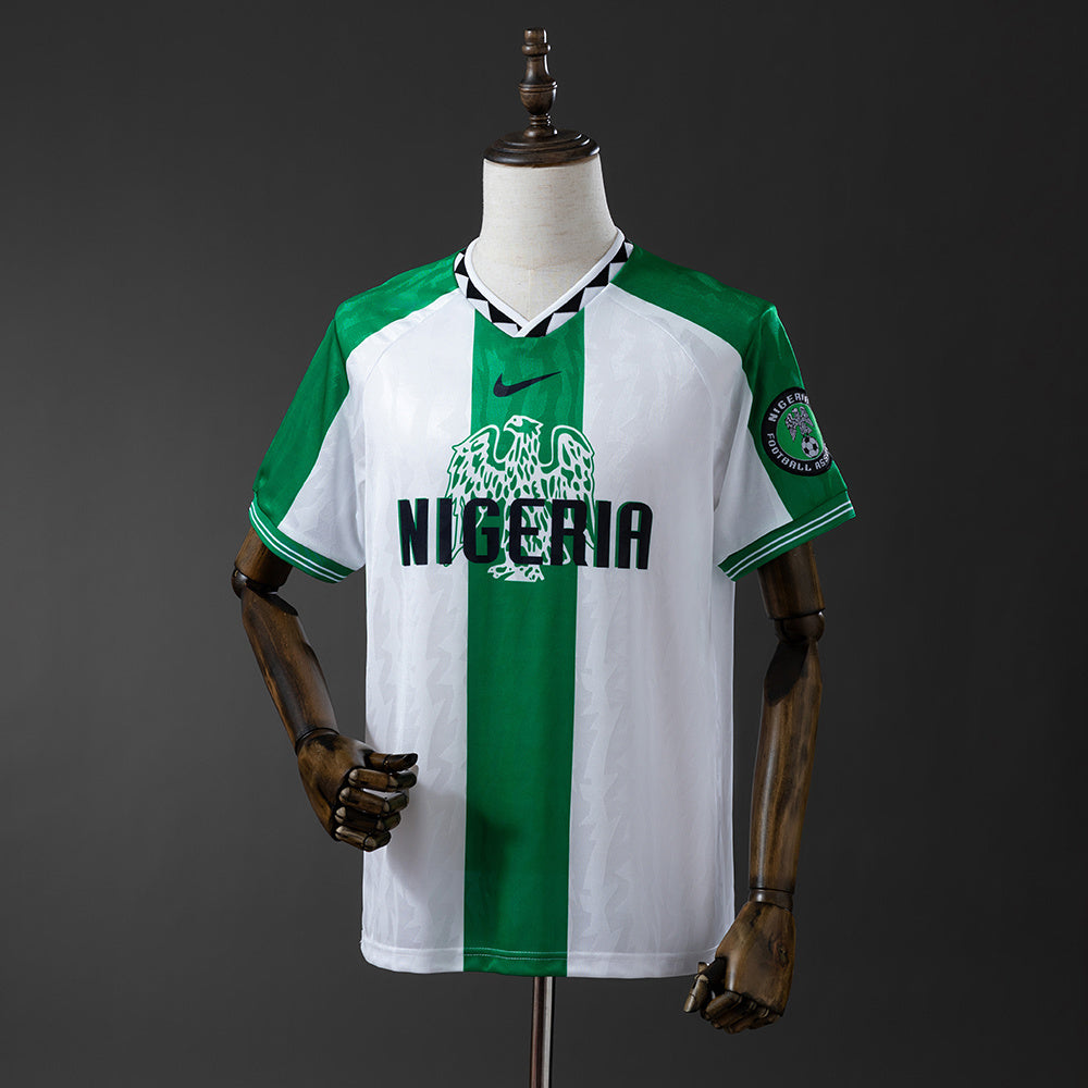 Camisola Nigeria 1996 Alternativa Branca Versão Adepto
