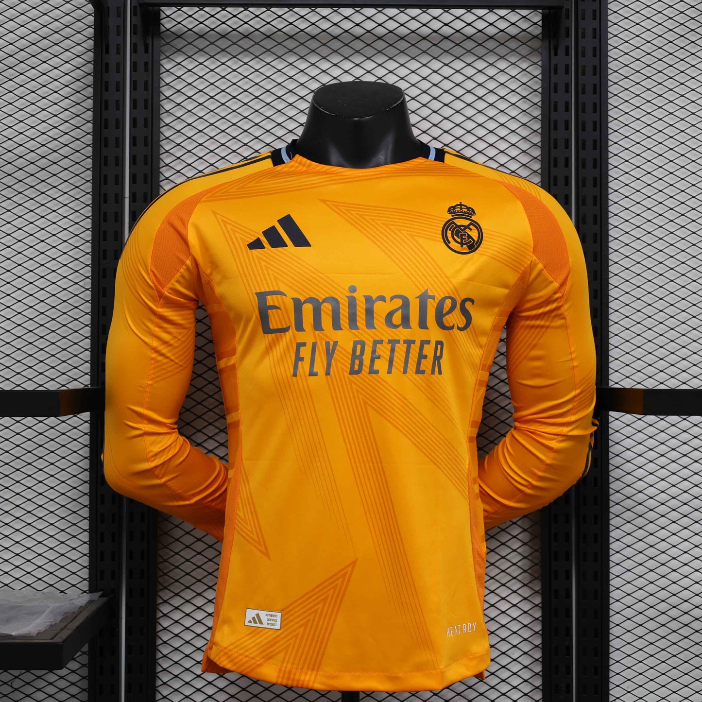 Camisola Manga Comprida Real Madrid CF 2024-25 Alternativa Laranja Versão Jogador