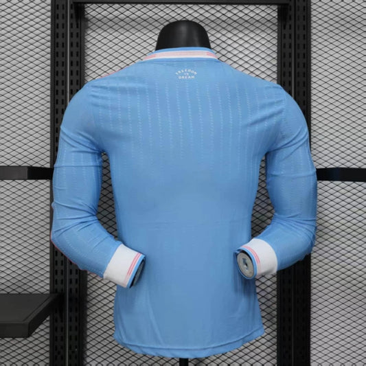 Camisola Manga Comprida Inter Miami CF 2025-26 Alternativa Azul Versão Jogador