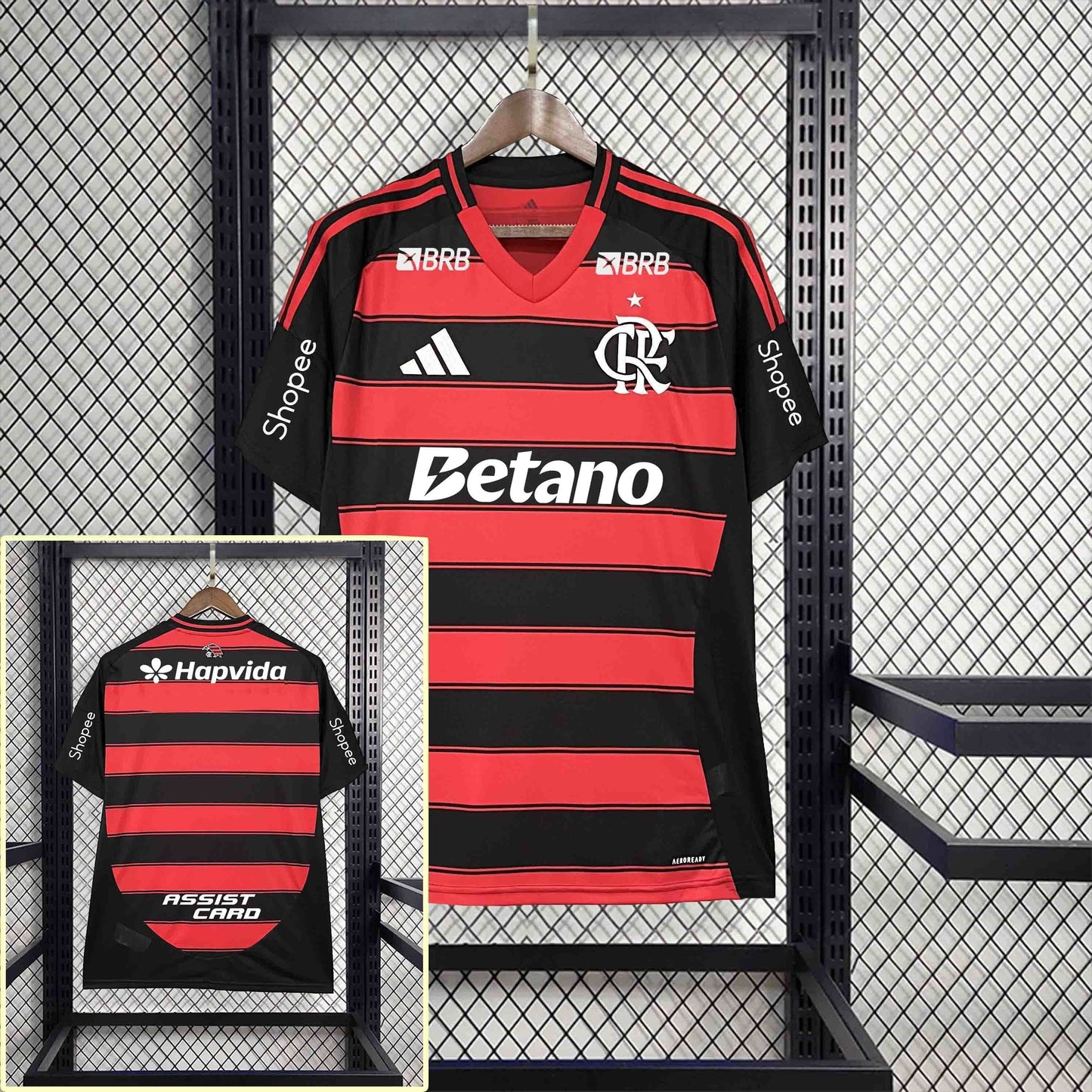Camisola CR Flamengo 2025-26 Principal Versão Adepto Todos Patrocinadores