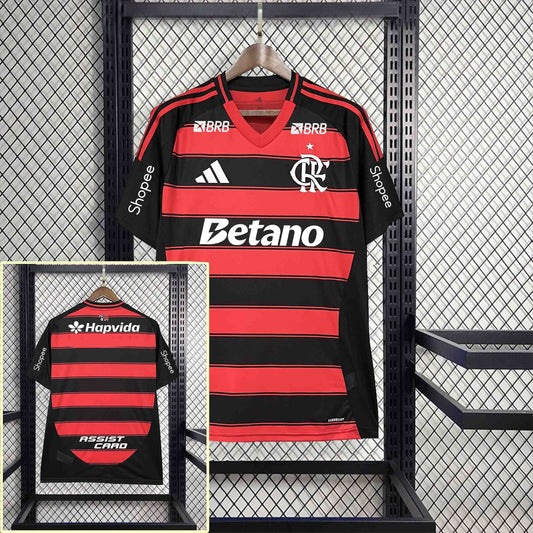 Camisola CR Flamengo 2025-26 Principal Versão Adepto Todos Patrocinadores