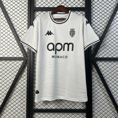Camisola AS Monaco 2025-26 Alternativa Branca Versão Adepto