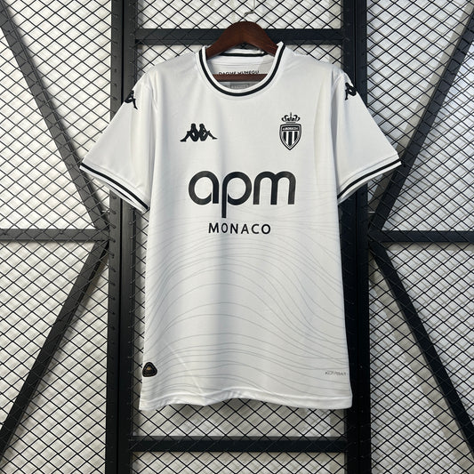 Camisola AS Monaco 2025-26 Alternativa Branca Versão Adepto