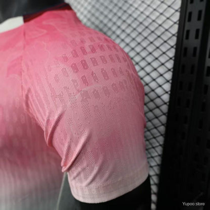 Camisola Bayer 04 Leverkusen 2025-26 Alternativa Rosa Versão Jogador