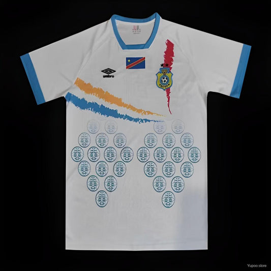 Camisola DR Congo 2024 Alternativa Branca Versão Adepto