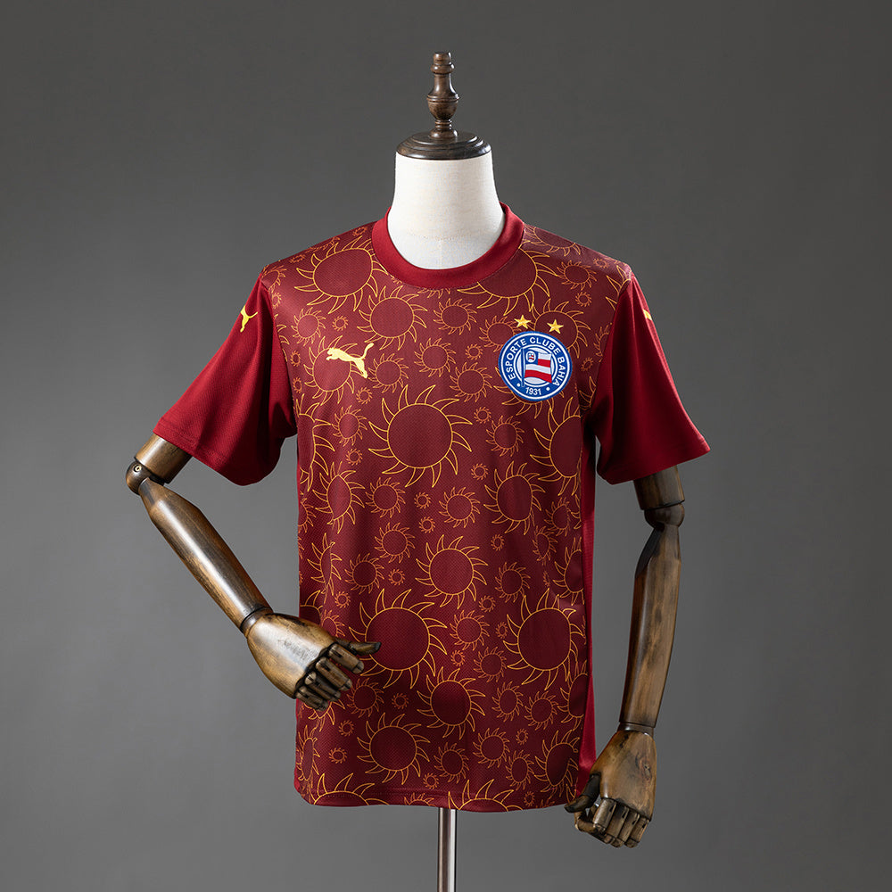 Camisola EC Bahia 2025-26 Alternativa Vermelha Lisa Versão Adepto