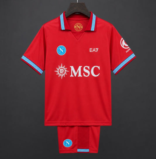 Kit Criança Napoles 2026-27 Alternativo Vermelho