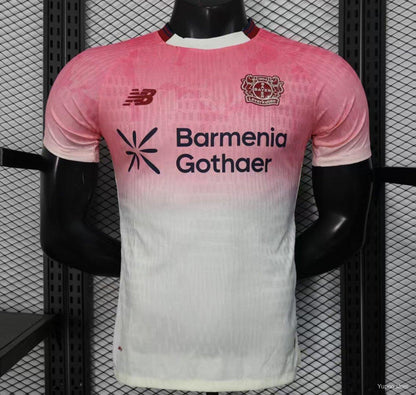 Camisola Bayer 04 Leverkusen 2025-26 Alternativa Rosa Versão Jogador