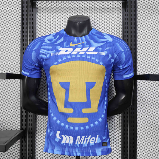 Camisola UNAM Pumas 2025-26 Alternativa Azul Versão Jogador