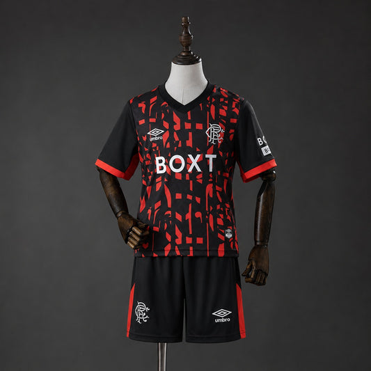 Kit Criança Rangers FC 2026-27 Alternativo Vermelho