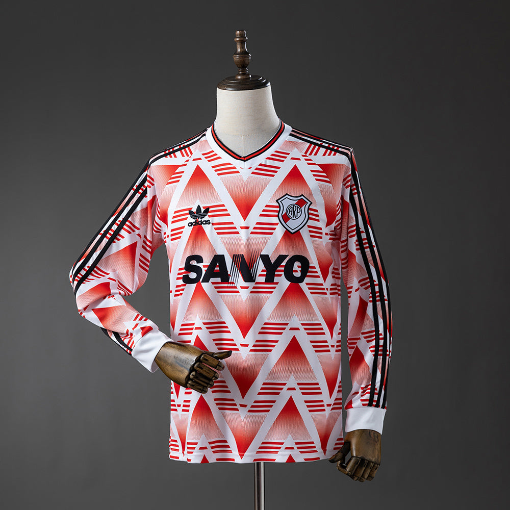 Camisola Manga Comprida CA River Plate 1992-93 Alternativa Versão Adepto