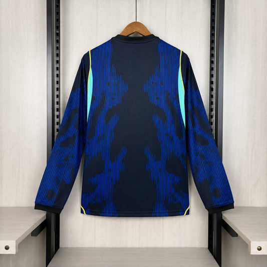 Camisola Manga Comprida Brasil 2026 Alternativa Azul Versão Adepto
