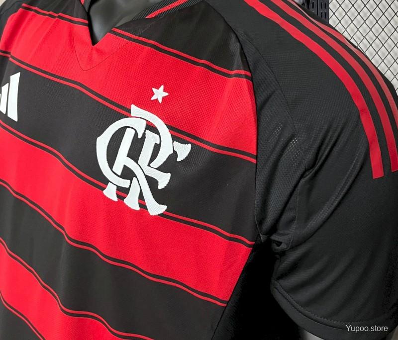 Camisola CR Flamengo 2025-26 Principal Versão Jogador Todos Patrocinadores