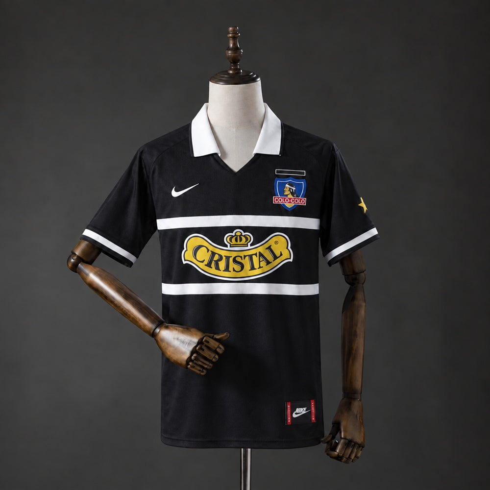 Camisola CSD Colo Colo 1996-97 Alternativa Preta Versão Adepto