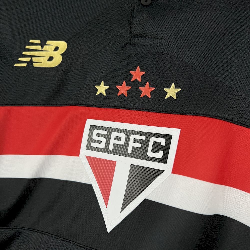 Camisola Manga Comprida São Paulo FC 2025-26 Alternativa Preta Lisa Versão Adepto