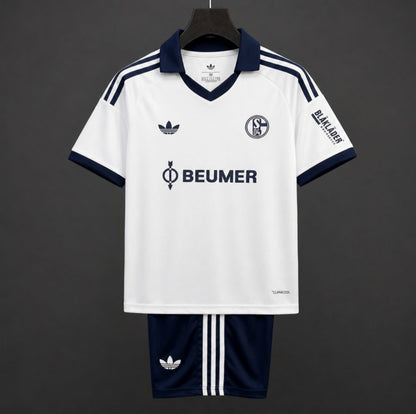 Kit Criança Schalke 04 2026-27 Alternativo Branco