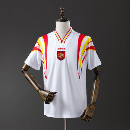 Camisola Espanha 1996 Alternativa Branca Versão Adepto