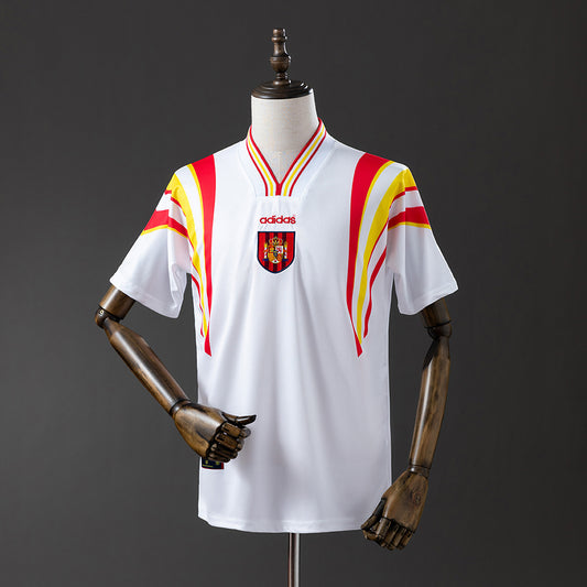 Camisola Espanha 1996 Alternativa Branca Versão Adepto