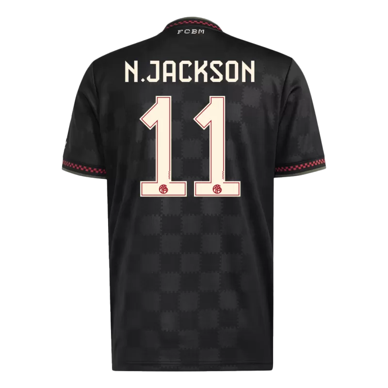 Camisola FC Bayern Munique 2025-26 Alternativa Preta Versão Adepto N.JACKSON #11