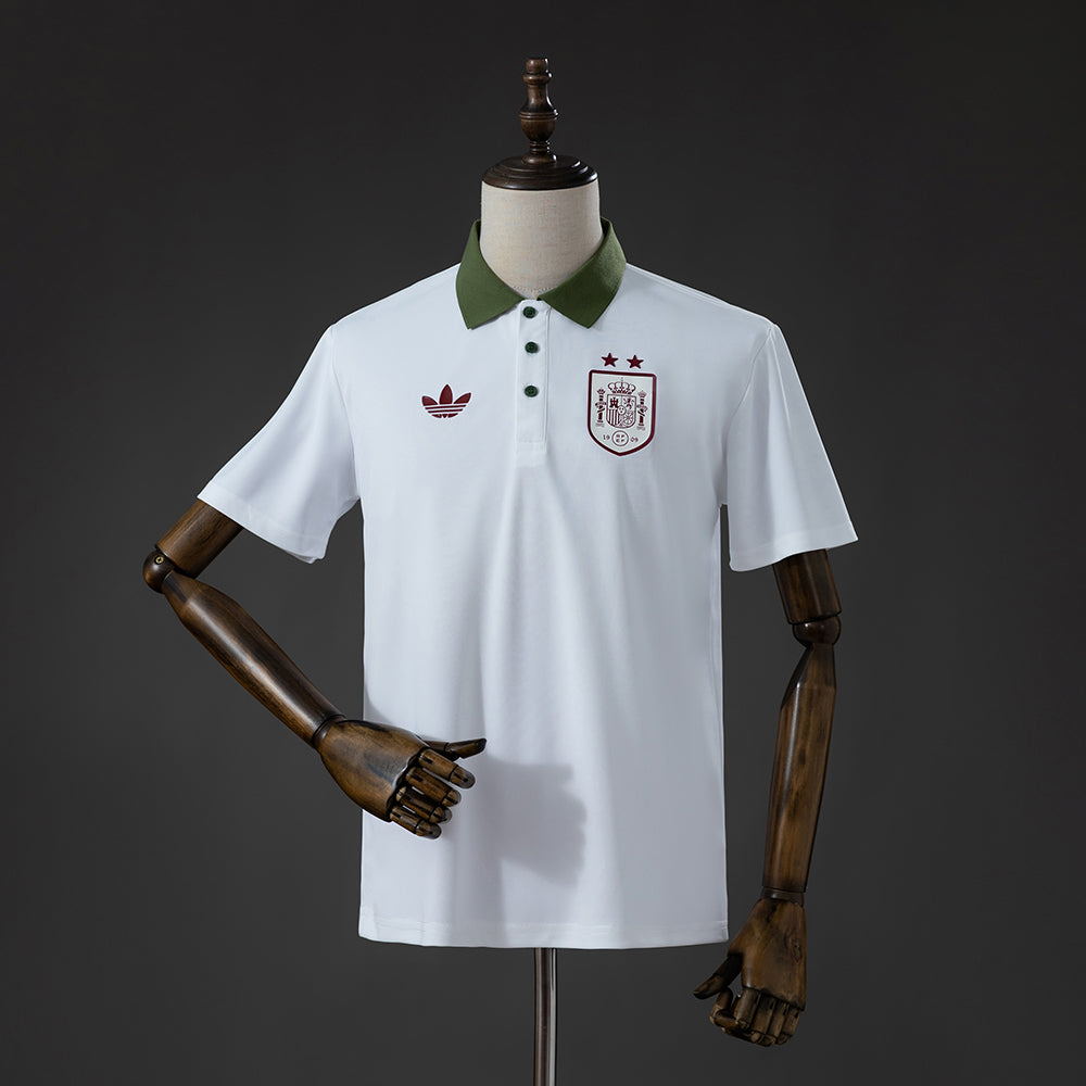 Polo Espanha 2026 Branco 2 Estrelas
