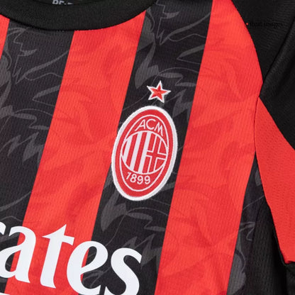 Kit Criança AC Milan 2025-26 Principal RAFA LEÃO #10 (Entrega Imediata)