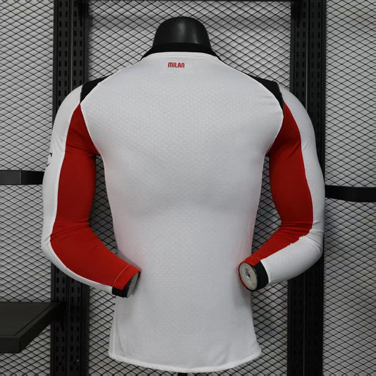 Camisola Manga Comprida Ac Milan 2025-26 Alternativa Branca Versão Jogador