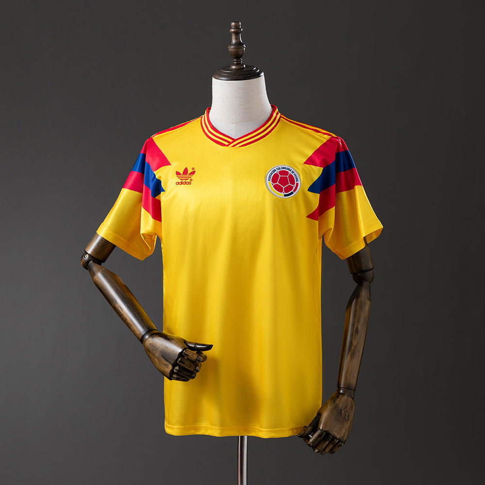 Camisola Colombia 1990 Principal Versão Adepto