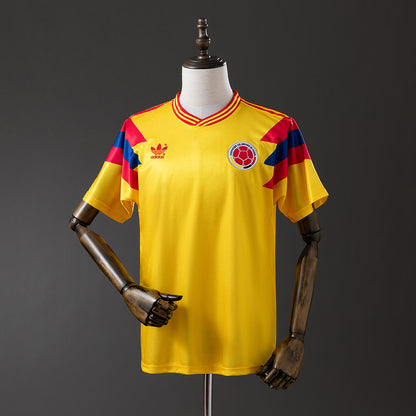 Camisola Colombia 1990 Principal Versão Adepto