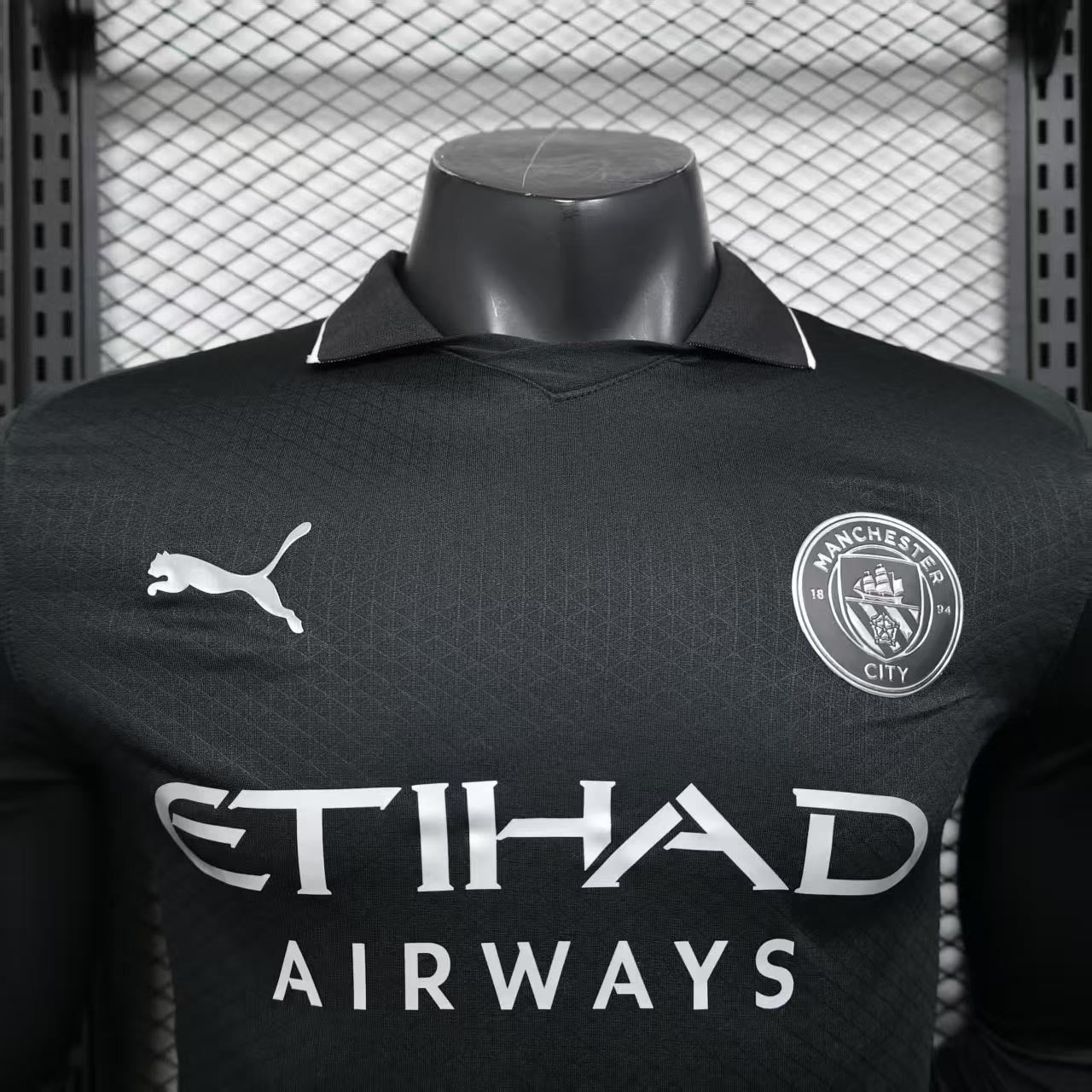 Camisola Manga Comprida MCI 2025-26 Alternativa Preta Versão Jogador
