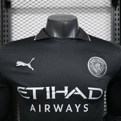 Camisola Manga Comprida MCI 2025-26 Alternativa Preta Versão Jogador