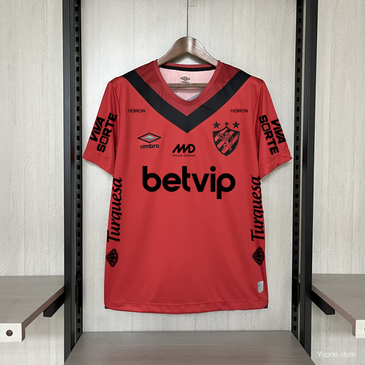 Camisola Sport Recife 2024-25 Alternativa Vermelha Versão Adepto Todos Patrocinadores