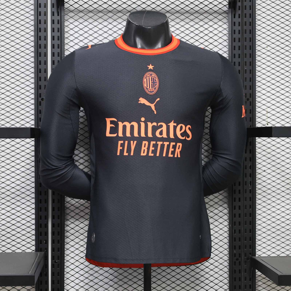 Camisola Manga Comprida Ac Milan 2026-27 Alternativa Preta Versão Jogador