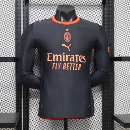 Camisola Manga Comprida Ac Milan 2026-27 Alternativa Preta Versão Jogador