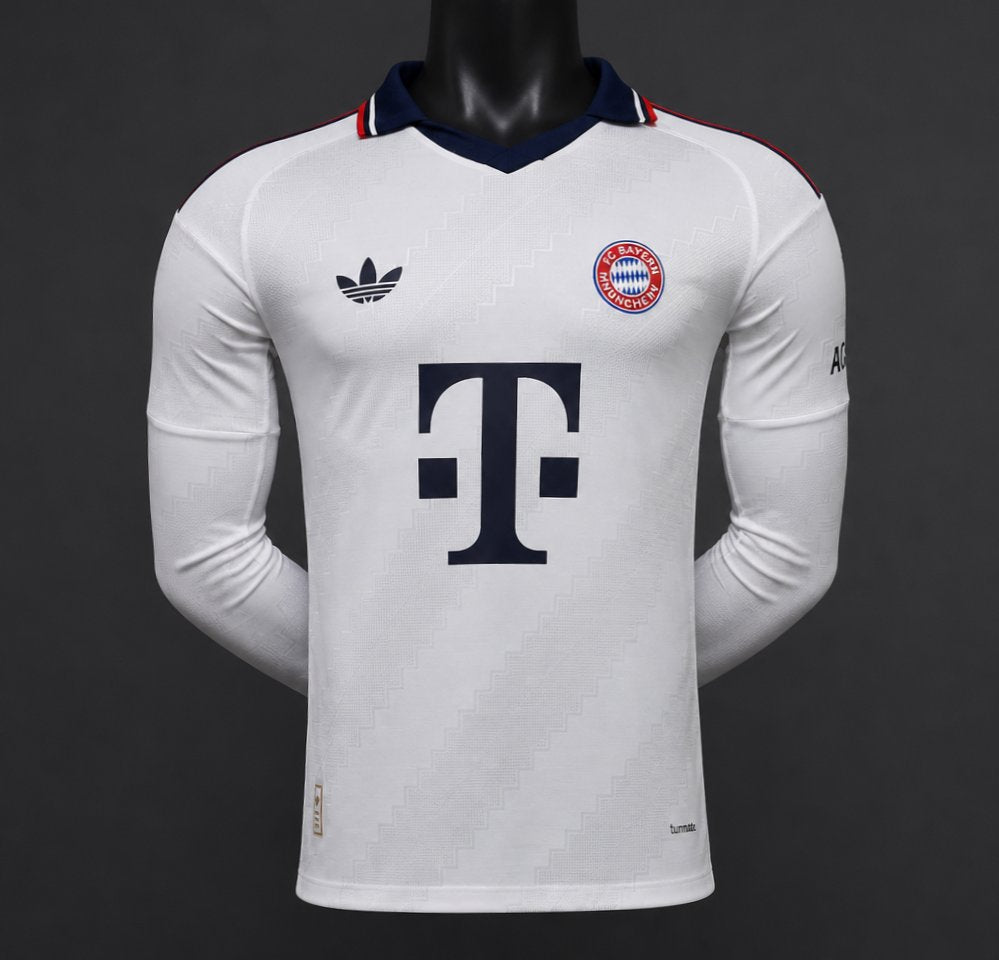 Camisola Manga Comprida FC Bayern Munique 2026-27 Alternativa Creme Versão Jogador