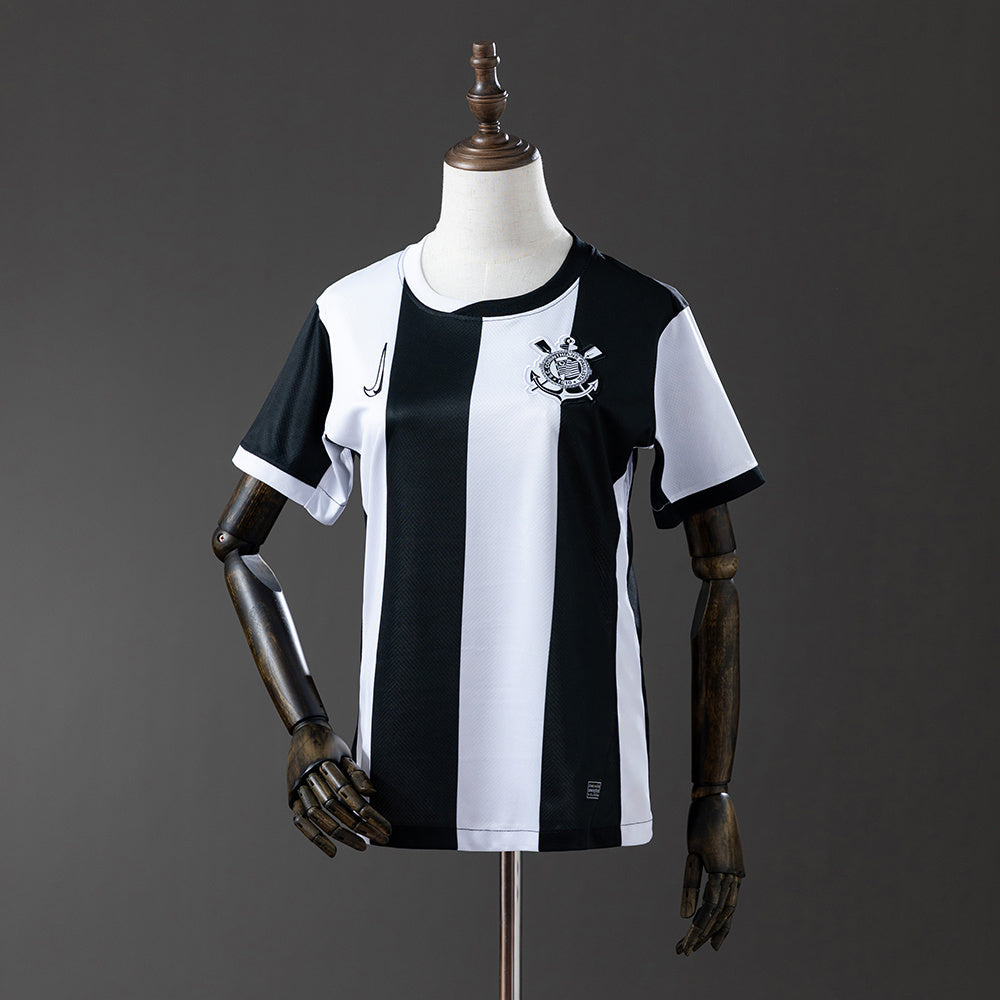 Camisola SC Corinthians 2024-25 Alternativa Preta/Branca Versão Adepto Mulher
