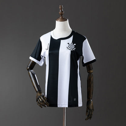 Camisola SC Corinthians 2024-25 Alternativa Preta/Branca Versão Adepto Mulher