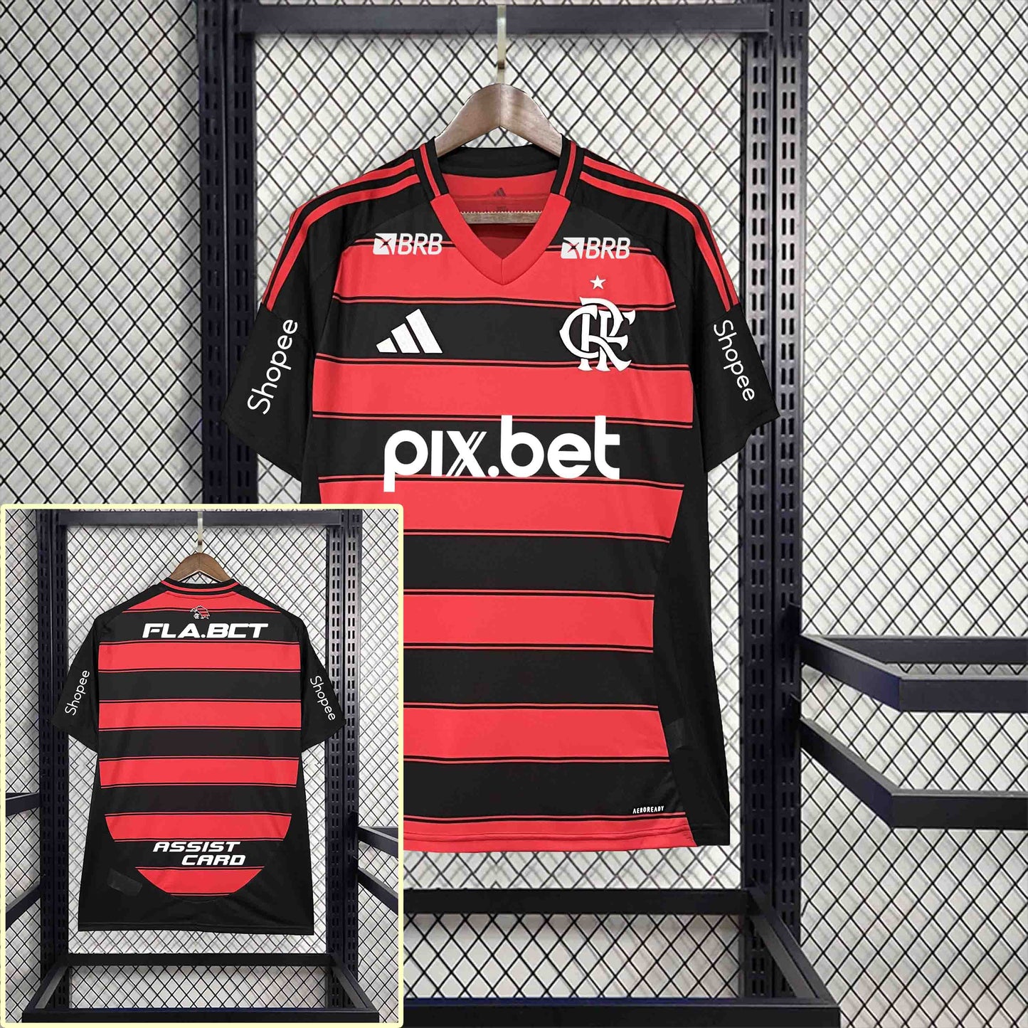 Camisola CR Flamengo 2025-26 Principal Versão Adepto Todos Patrocinadores