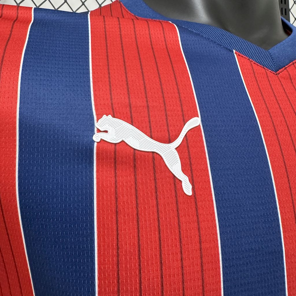 Camisola EC Bahia 2025-26 Alternativa Vermelha/Riscas Versão Jogador