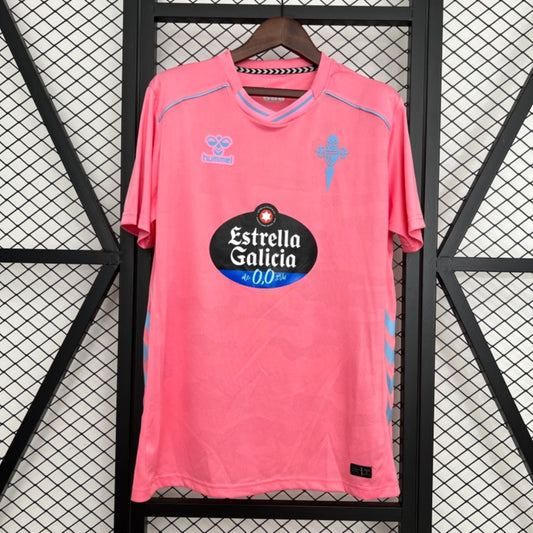 Camisola Celta Vigo 2025-26 Alternativa Rosa Versão Adepto