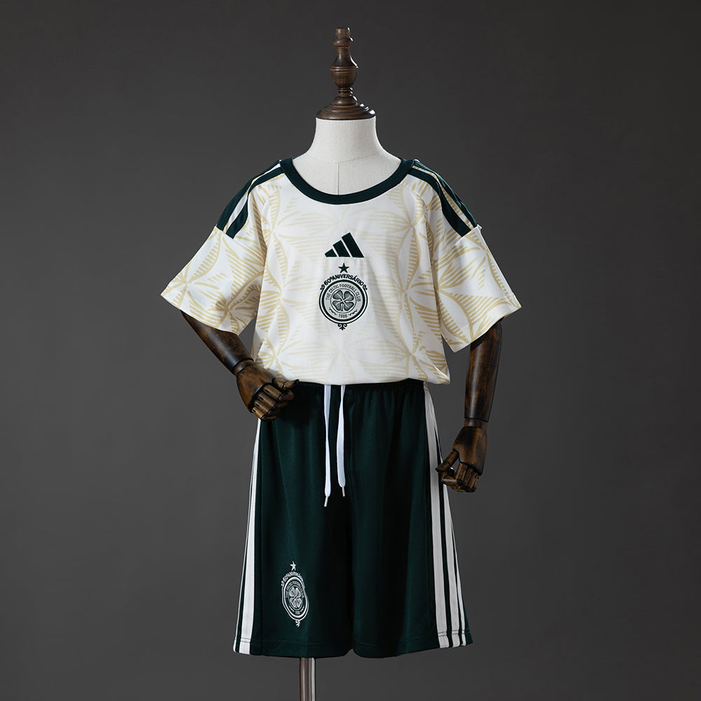 Kit Criança Celtic FC 2026-27 Alternativo Creme