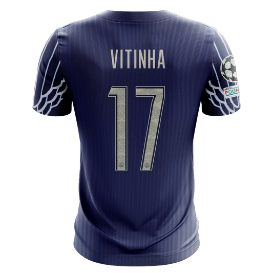 Camisola FC Paris Saint-Germain 2024-25 Alternativa Azul UCL Versão Adepto VITINHA #17